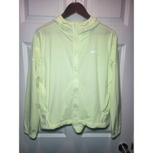 Nike Swift Running Jacket Womens Medium Lime Green Full Zip Hooded Windbreaker